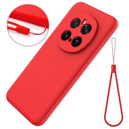 For Honor Magic7 Pro 5G Liquid Silicone Case Phone Back Cover with Hand Strap