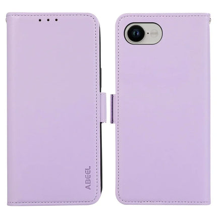 ABEEL For iPhone 16e Case Leather Phone Cover with RFID Blocking Wallet - Purple
