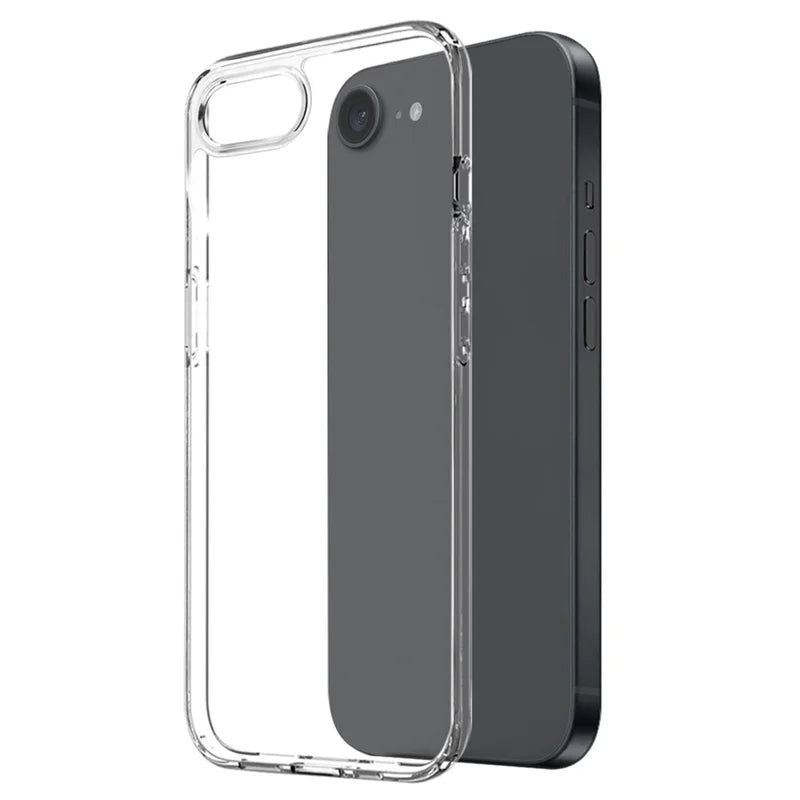 ShopCaseCart Slim Lightweight iPhone 16e Clear Protective cover Soft TPU Phone Guard with Tempered Glass Screen Protector