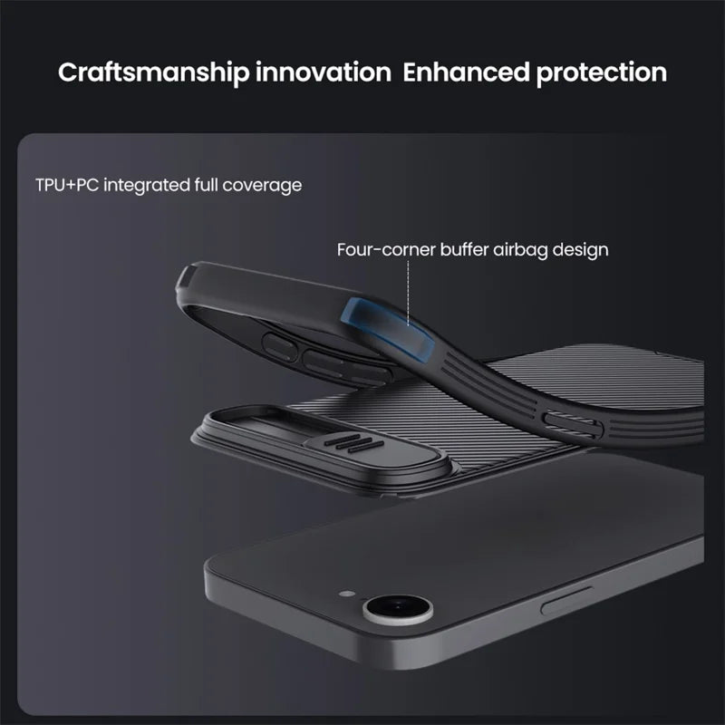 ShopCaseCart Magnetic Cover iPhone 16e Protective cover Compatible with MagSafe TPU + PC Phone Guard with Slider Camera