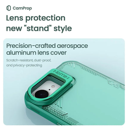 NILLKIN Iceblade Prop For iPhone 16e Case Lens Frame Kickstand PC + TPU Phone Cover