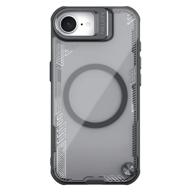 NILLKIN Iceblade Prop For iPhone 16e Case Compatible with MagSafe Lens Frame Kickstand PC + TPU Phone Cover - Black