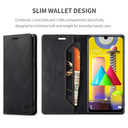 For Samsung Galaxy M31 Prime / Galaxy M21s / Galaxy F14 4G / Galaxy M31 Wallet Case AUTSPACE A01 Leather Stand Cover with RFID Blocking Card Holder