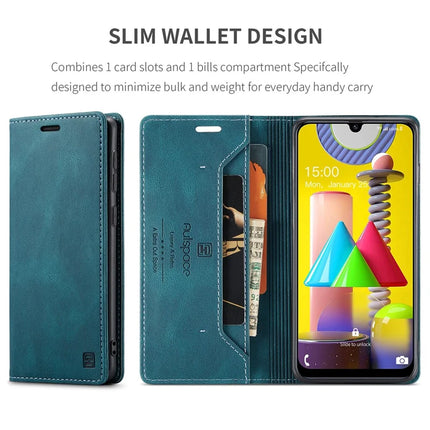 For Samsung Galaxy M31 Prime / Galaxy M21s / Galaxy F14 4G / Galaxy M31 Wallet Case AUTSPACE A01 Leather Stand Cover with RFID Blocking Card Holder