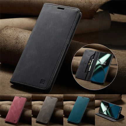 For OnePlus 11 5G Wallet Case AUTSPACE A01 Leather Stand Cover with RFID Blocking Card Holder