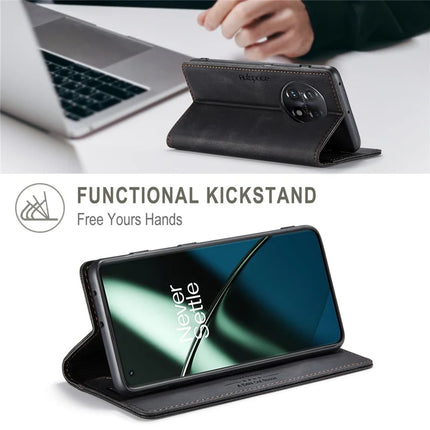 For OnePlus 11 5G Wallet Case AUTSPACE A01 Leather Stand Cover with RFID Blocking Card Holder