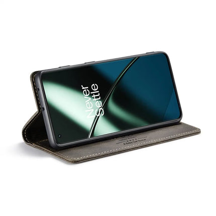 For OnePlus 11 5G Wallet Case AUTSPACE A01 Leather Stand Cover with RFID Blocking Card Holder