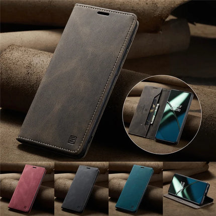 For OnePlus 11 5G Wallet Case AUTSPACE A01 Leather Stand Cover with RFID Blocking Card Holder