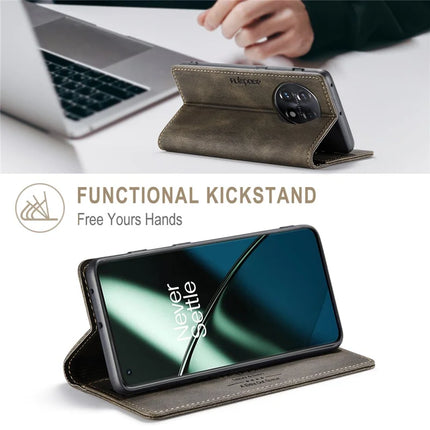 For OnePlus 11 5G Wallet Case AUTSPACE A01 Leather Stand Cover with RFID Blocking Card Holder