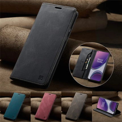 For OnePlus 8T Wallet Case AUTSPACE A01 Leather Stand Cover with RFID Blocking Card Holder