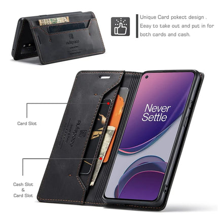 For OnePlus 8T Wallet Case AUTSPACE A01 Leather Stand Cover with RFID Blocking Card Holder