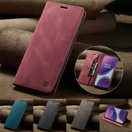 For OnePlus 8T Wallet Case AUTSPACE A01 Leather Stand Cover with RFID Blocking Card Holder