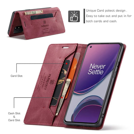 For OnePlus 8T Wallet Case AUTSPACE A01 Leather Stand Cover with RFID Blocking Card Holder