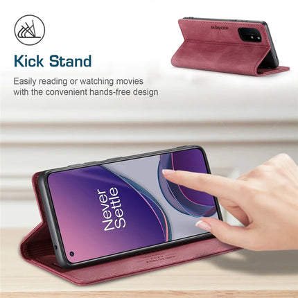 For OnePlus 8T Wallet Case AUTSPACE A01 Leather Stand Cover with RFID Blocking Card Holder