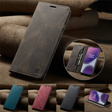 For OnePlus 8T Wallet Case AUTSPACE A01 Leather Stand Cover with RFID Blocking Card Holder