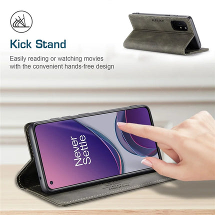 For OnePlus 8T Wallet Case AUTSPACE A01 Leather Stand Cover with RFID Blocking Card Holder