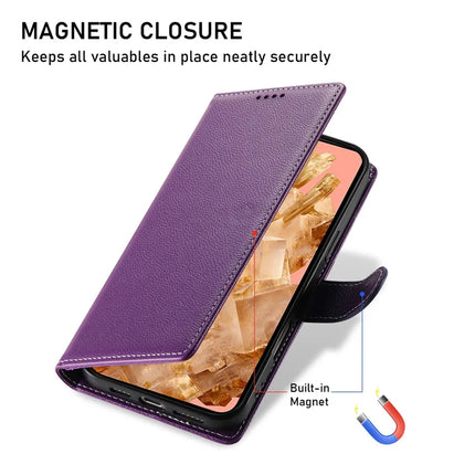 For Google Pixel 8 Case Litchi Texture Leather Wallet Phone Cover Magnetic Snap