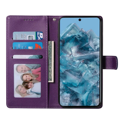 For Google Pixel 8 Pro Stand Case Litchi Texture Leather Wallet Phone Cover Magnetic Snap