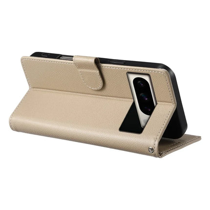 For Google Pixel 8 Pro Stand Case Litchi Texture Leather Wallet Phone Cover Magnetic Snap