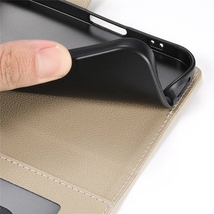 For Google Pixel 8 Pro Stand Case Litchi Texture Leather Wallet Phone Cover Magnetic Snap