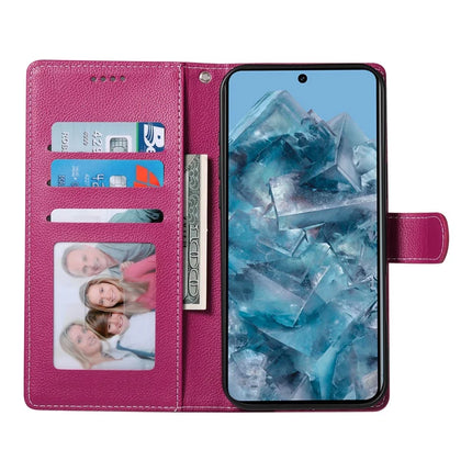 For Google Pixel 8 Pro Stand Case Litchi Texture Leather Wallet Phone Cover Magnetic Snap