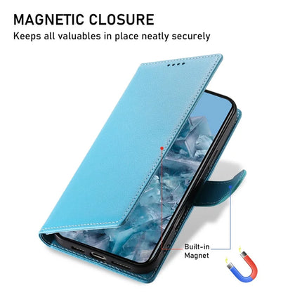 For Google Pixel 8 Pro Stand Case Litchi Texture Leather Wallet Phone Cover Magnetic Snap
