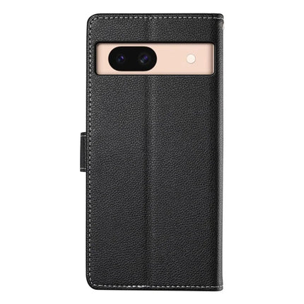 DF-012 For Google Pixel 8a Case Litchi Texture Leather Magnetic Clasp Wallet Stand Phone Cover with Wrist Strap