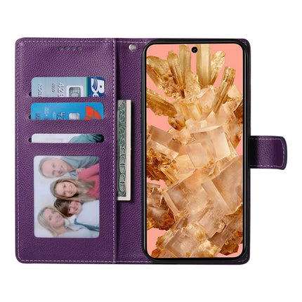 DF-012 For Google Pixel 8a Case Litchi Texture Leather Magnetic Clasp Wallet Stand Phone Cover with Wrist Strap