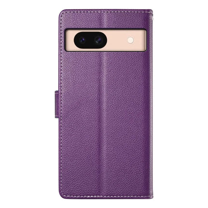 DF-012 For Google Pixel 8a Case Litchi Texture Leather Magnetic Clasp Wallet Stand Phone Cover with Wrist Strap