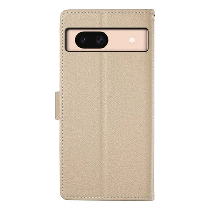 DF-012 For Google Pixel 8a Case Litchi Texture Leather Magnetic Clasp Wallet Stand Phone Cover with Wrist Strap