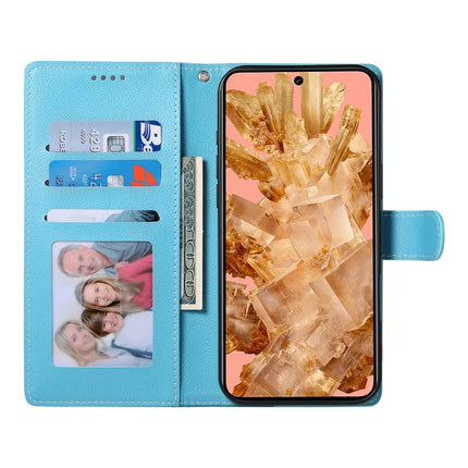 DF-012 For Google Pixel 8a Case Litchi Texture Leather Magnetic Clasp Wallet Stand Phone Cover with Wrist Strap