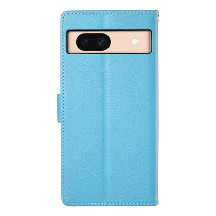 DF-012 For Google Pixel 8a Case Litchi Texture Leather Magnetic Clasp Wallet Stand Phone Cover with Wrist Strap