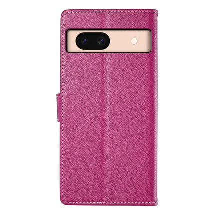 DF-012 For Google Pixel 8a Case Litchi Texture Leather Magnetic Clasp Wallet Stand Phone Cover with Wrist Strap