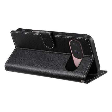 For Google Pixel 9 / Pixel 9 Pro Case Litchi Texture Leather Wallet Phone Cover Magnetic Snap