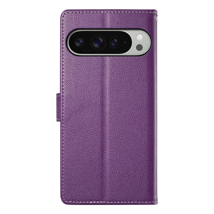 For Google Pixel 9 Pro XL Stand Case Litchi Texture Leather Wallet Phone Cover Magnetic Snap