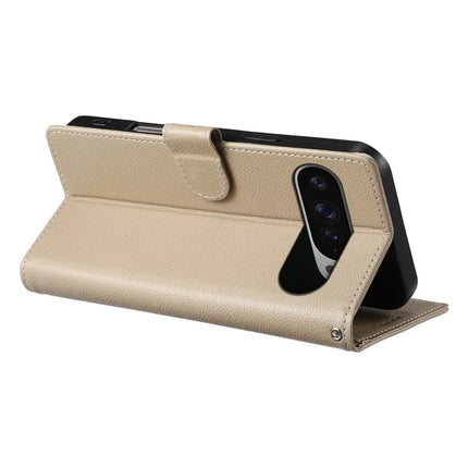 For Google Pixel 9 Pro XL Stand Case Litchi Texture Leather Wallet Phone Cover Magnetic Snap