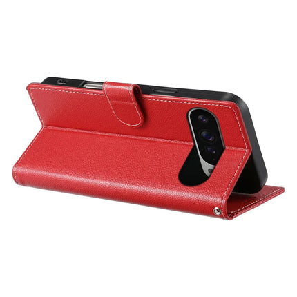 For Google Pixel 9 Pro XL Stand Case Litchi Texture Leather Wallet Phone Cover Magnetic Snap