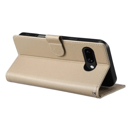 DF-012 For Google Pixel 9a Case Litchi Texture Leather Magnetic Clasp Wallet Stand Phone Cover