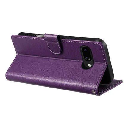 DF-012 For Google Pixel 9a Case Litchi Texture Leather Magnetic Clasp Wallet Stand Phone Cover