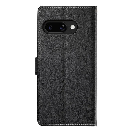 DF-012 For Google Pixel 9a Case Litchi Texture Leather Magnetic Clasp Wallet Stand Phone Cover