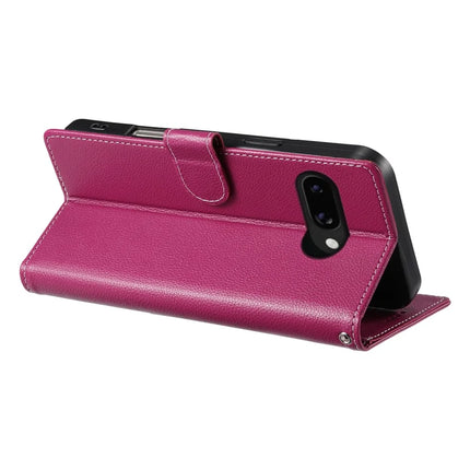 DF-012 For Google Pixel 9a Case Litchi Texture Leather Magnetic Clasp Wallet Stand Phone Cover