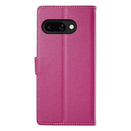 DF-012 For Google Pixel 9a Case Litchi Texture Leather Magnetic Clasp Wallet Stand Phone Cover