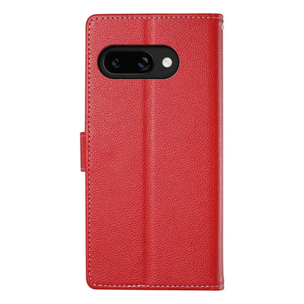 DF-012 For Google Pixel 9a Case Litchi Texture Leather Magnetic Clasp Wallet Stand Phone Cover
