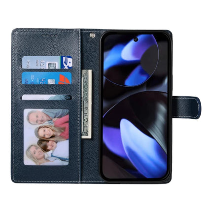 DF-012 For Google Pixel 9a Case Litchi Texture Leather Magnetic Clasp Wallet Stand Phone Cover