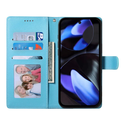 DF-012 For Google Pixel 9a Case Litchi Texture Leather Magnetic Clasp Wallet Stand Phone Cover