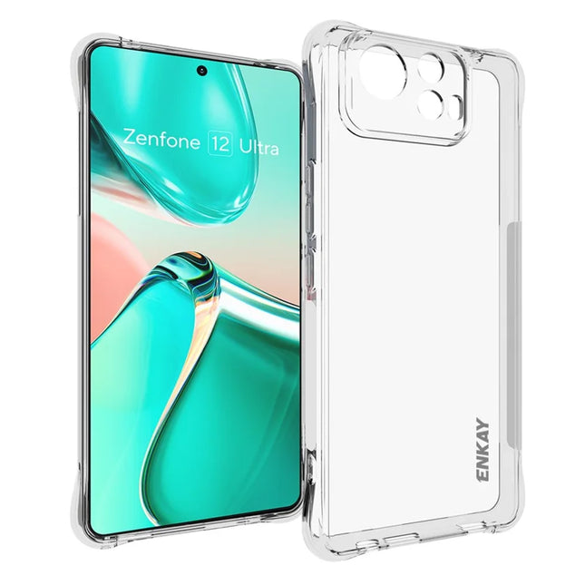 For Asus Zenfone 12 Ultra 5G Clear Phone Case ENKAY HAT PRINCE Shockproof Anti-slip TPU Cover - Transparent
