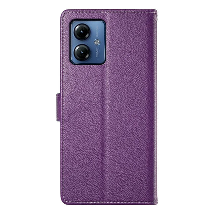 For Motorola Moto G14 4G / G54 5G Case Litchi Texture Leather Wallet Phone Cover Magnetic Snap