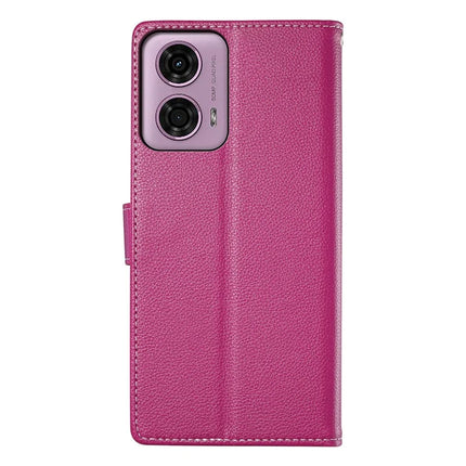 Stand Case for Motorola Moto G24 4G / G04 4G Litchi Texture Leather Wallet Phone Cover Magnetic Snap