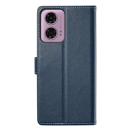 Stand Case for Motorola Moto G24 4G / G04 4G Litchi Texture Leather Wallet Phone Cover Magnetic Snap