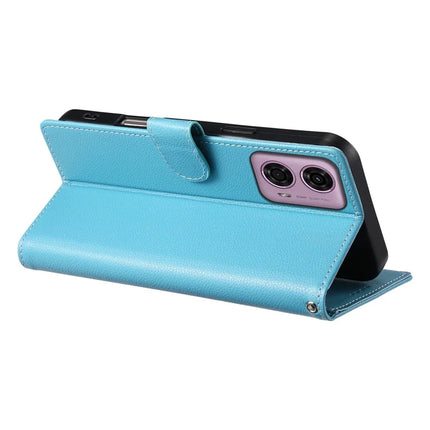 Stand Case for Motorola Moto G24 4G / G04 4G Litchi Texture Leather Wallet Phone Cover Magnetic Snap
